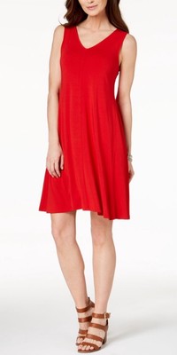 Style & Co Womens Sleeveless A-Line Red Tank Dress Size PP