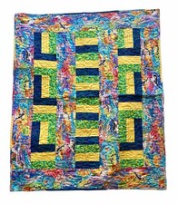 New Handmade Sea Life Baby Quilt Phoenix Quilters 38  x44  Dolphin Whale Fish