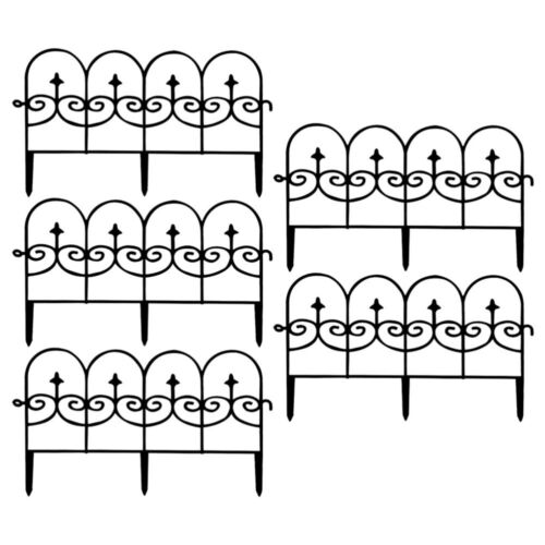  5 pièces décoration extérieure clôture en plastique clôture de jardin panneau de délimitation colle de bord - Photo 1/12