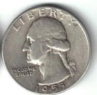 USA - 1955P - Washington ¼ $ - Silver Eagle - Low Mintage - #17643