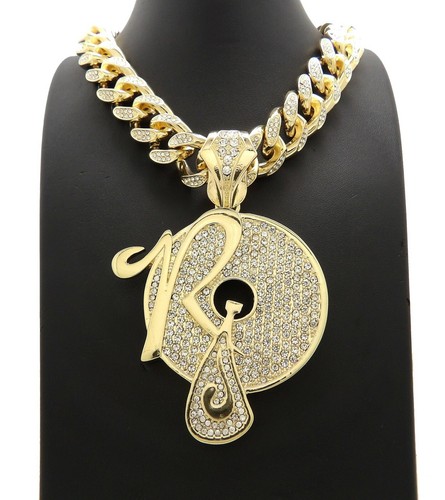 ROCAFELLA PENDANT GOLD CUBAN LINK CHAIN 