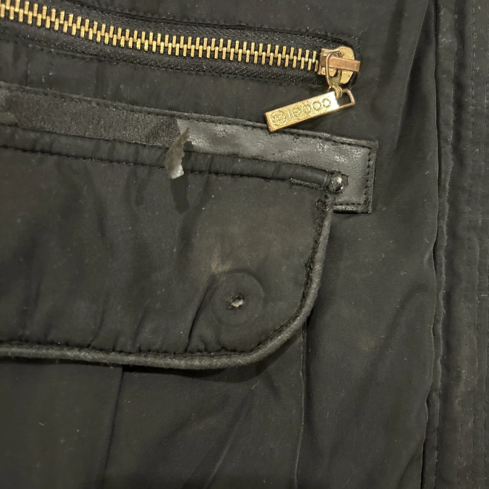 Coogi Australia Jacket Womens Large L Hooded Faux Fur Coat Black Long Sleeve - Image 3 of 4