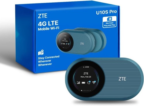 ZTE U10S Pro Blue, 4G+LTE Mobile Wi-Fi 6, unlocked low-cost portable travel WiFi - 第 1/7 張圖片