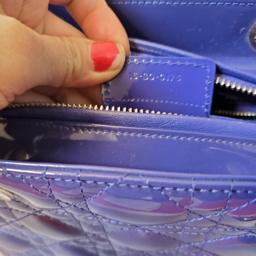 $6500 Lady Dior Blue patent Dior Medium bag - Picture 6 of 19