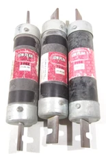 Lot of 3 Bussman LOW PEAK LPS-RK200 200 Amp 600V Dual Element Fuse, Class RK-1