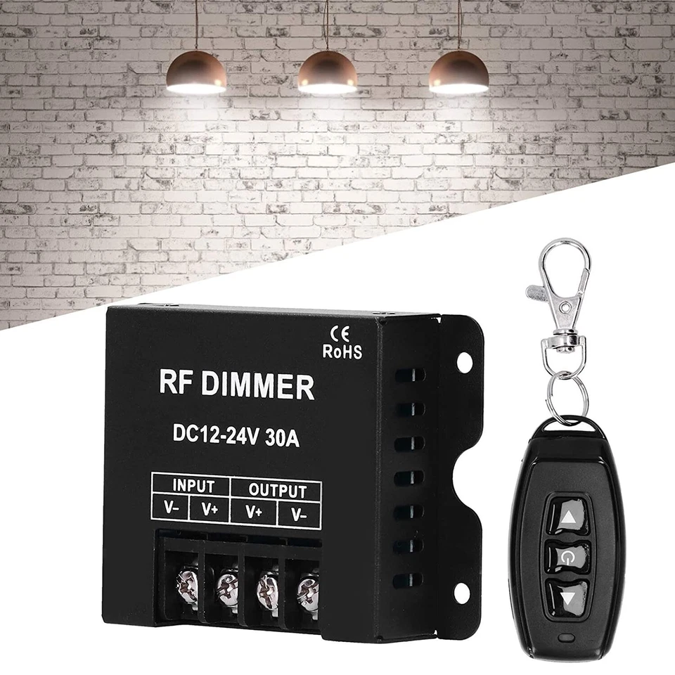Led Single Strip Dimmer DC12-24V 30A 360W Output Controller RF Wireless Remote - Image 2 of 4