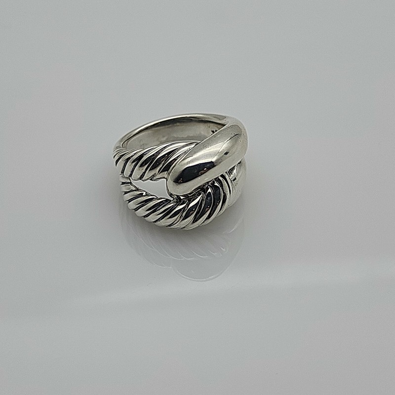 David Yurman Sterling Silver Twisted Infinity Cable Knot Ring Size 7