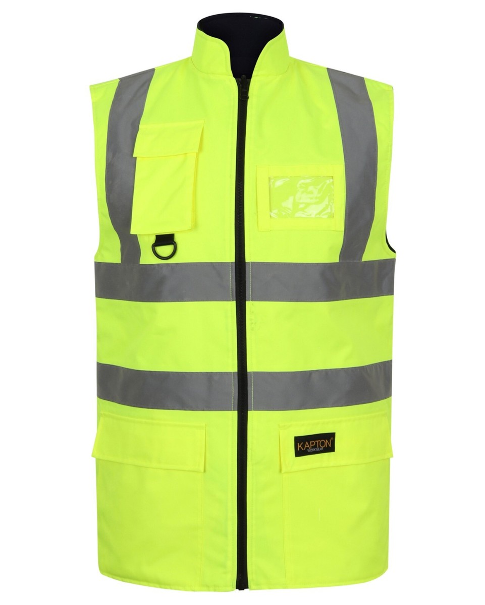 Gilet Polaire Réversible Hi Vis Viz - Homme S/M Femme 16 - Jaune/Noir