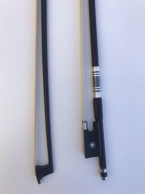 New Carbon Fiber Violin Bow Ebony Frog 1/2 Round Fancy winding  Real Horse Hair