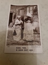 Postcard. Children. Chickens. Vintage.  c1910's 