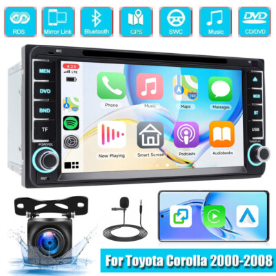 7'' Car Radio Stereo For Toyota Corolla 2000-2008 Apple CarPlay GPS CD DVD Player