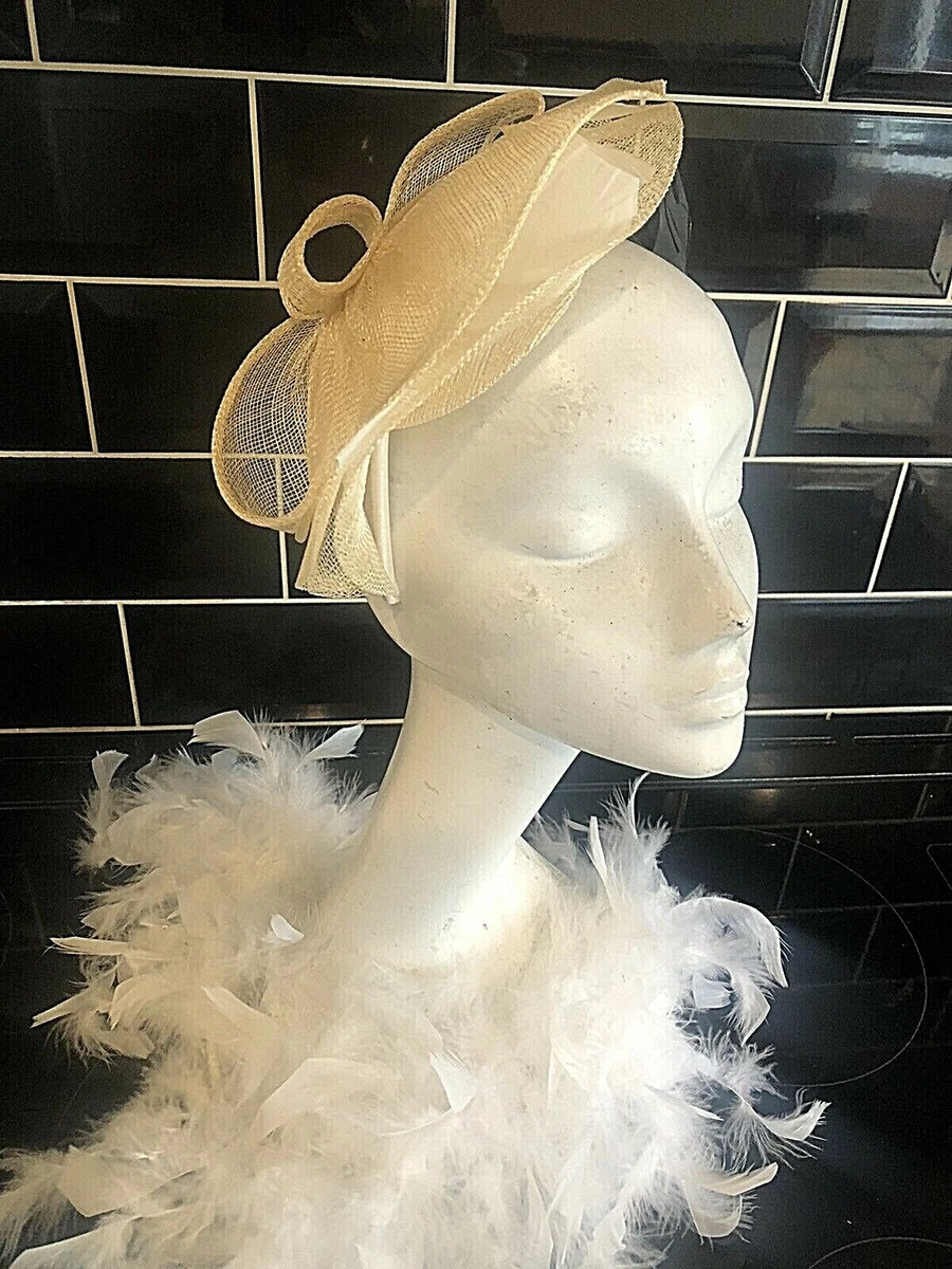 BNWT LADIES MARKS SPENCER HAT HEADBAND GOLD CREAM FOR WEDDING RACES RRP 29
