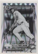 2021 Bowman Draft Chrome Black & White RayWave Refractor Matheu Nelson 4z8