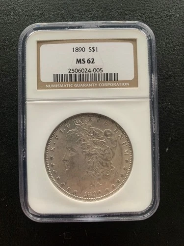1890 Morgan Silver $1 Dollar NGC MS 62