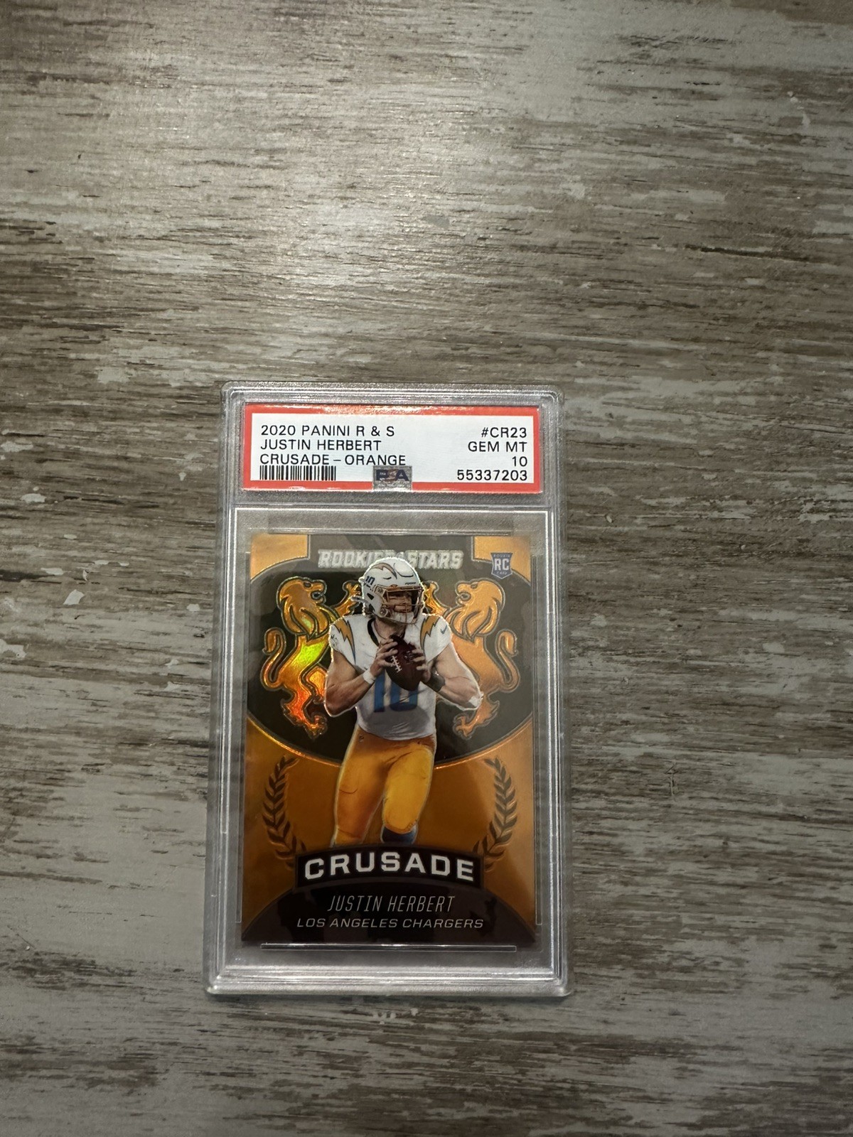 Justin Herbert Panini Rookies & Stars Crusade #CR23 Orange