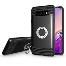 GSA Sleek Hybrid Case w/Ring Stand for Samsung Galaxy S10 6.1" Black