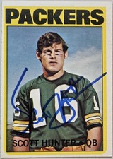 1972 TOPPS Scott Hunter Auto Card #206 Rookie Green Bay Packers Vintage Signed . rookie card picture