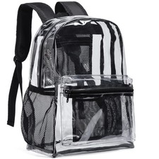 Clear Backpack Heavy Duty PVC Transparent Backpack with Reinforced Strap for ...