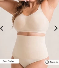 Shapermint Essentials All Day Every Day High-Waisted Shaper Thong Chai Cream