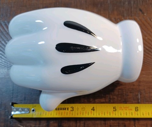 Disney Mickey Mouse Glove Hand Wall Hook Ceramic 5.5" White Black - Picture 4 of 4