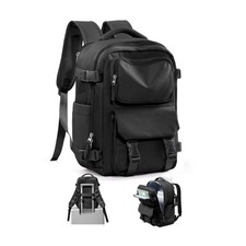 Black Travel Backpack for Women Men, Carry on Backpack Flight Approved Item B...