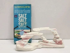 Vintage 1950s Japan Aquarium Rock Formation And 1970s Longlife Aquarium Salt...