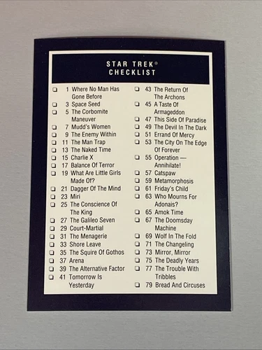 Checklist 1991 STAR TREK 25th Anniversary TOS #159  *N581*