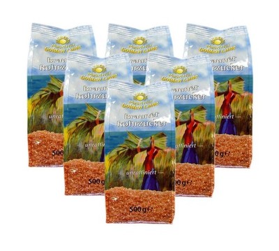 [ 6x 500g ] GOLDEN CANE Brauner Rohrzucker (unraffiniert) Mauritius