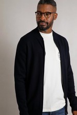 Weird Fish Carter Knitted Full Zip Bomber Jacket
