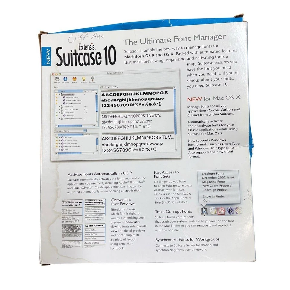 Extensis Suitcase 10 Font Manager Software for Mac OS CD English - Image 2 of 2