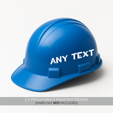 Pair of Personalised Hard Hat Name Stickers - Safety Gear Name Labels