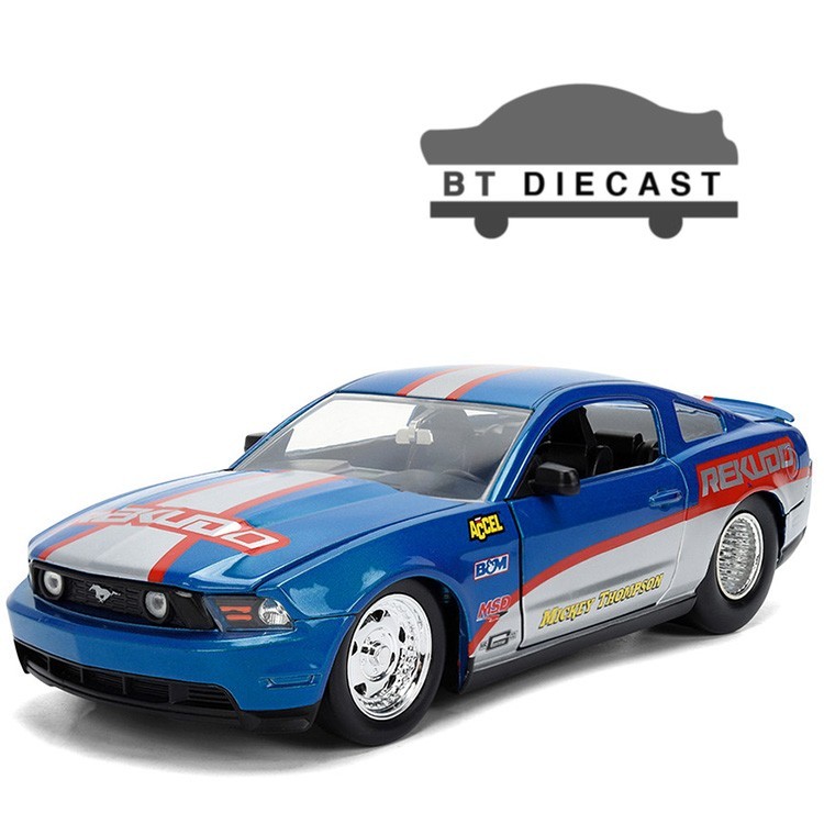 Jada Bigtime Muscle 2010 Ford Mustang Gt Rekudo 1/24 Diecast Blue / Silver 36609