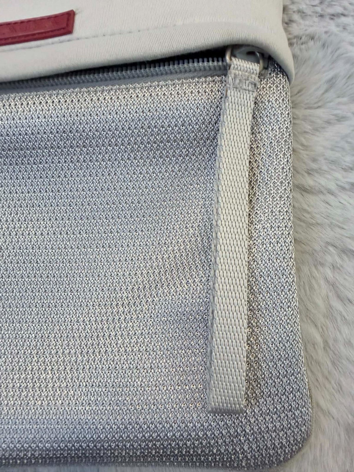 Prada Sport Linea Rossa Silver Mesh Crossbody Messenger Bag Vintage Y2K Red Logo image 2