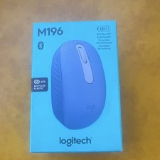 Logitech M196 Bluetooth Mini Mouse 3-Button Scroll Wheel Blue