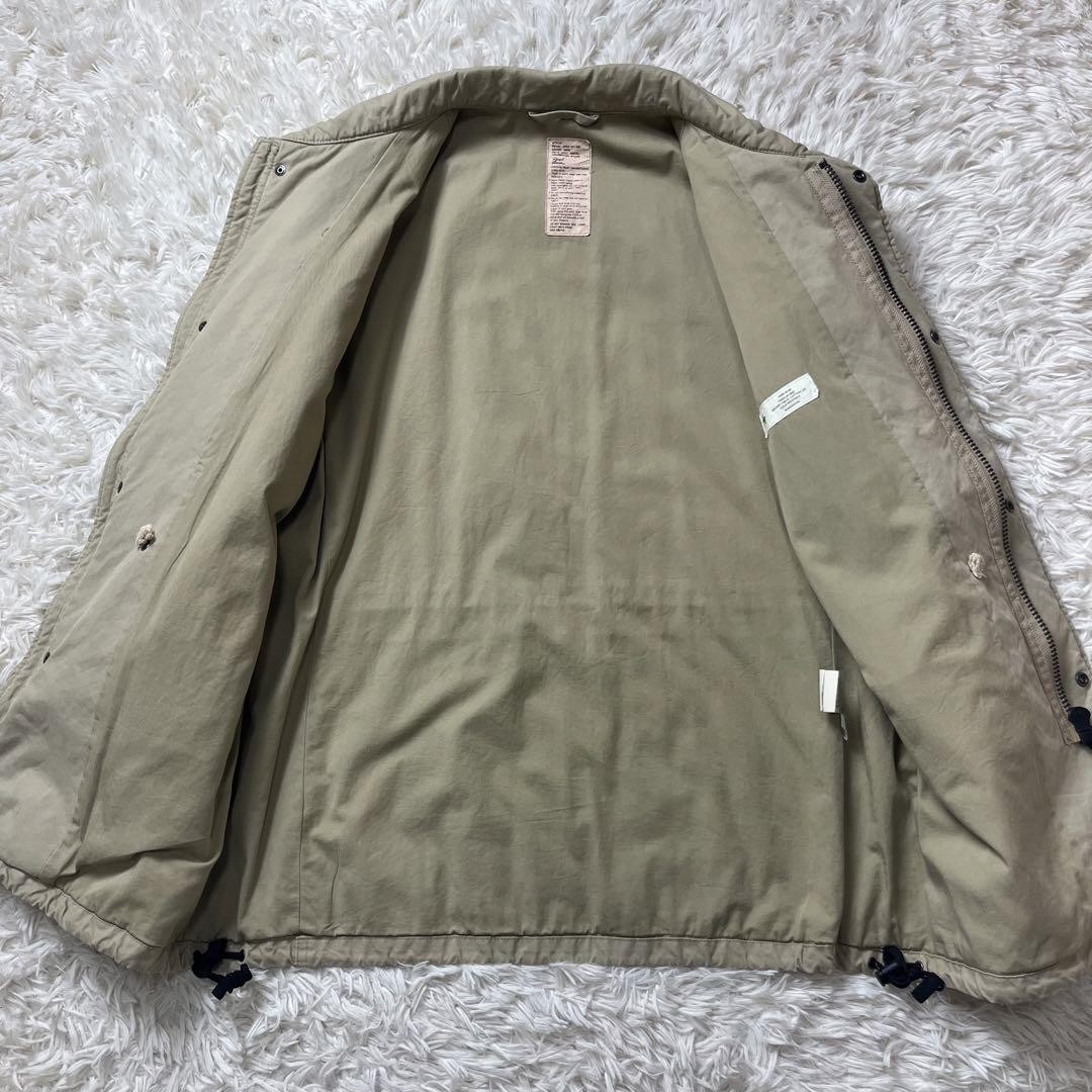 WTAPS M-65 Military Jacket Beige Patch Cotton Zip-Up Size L