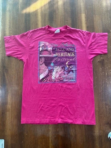 Vintage 1987 New Orleans Jazz and Heritage Single Stitch Gra 1980s vintage concert t-shirt, vintage, single stitch, B+ condition