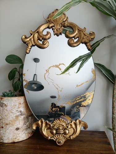 Grand Miroir Ovale Vintage en
