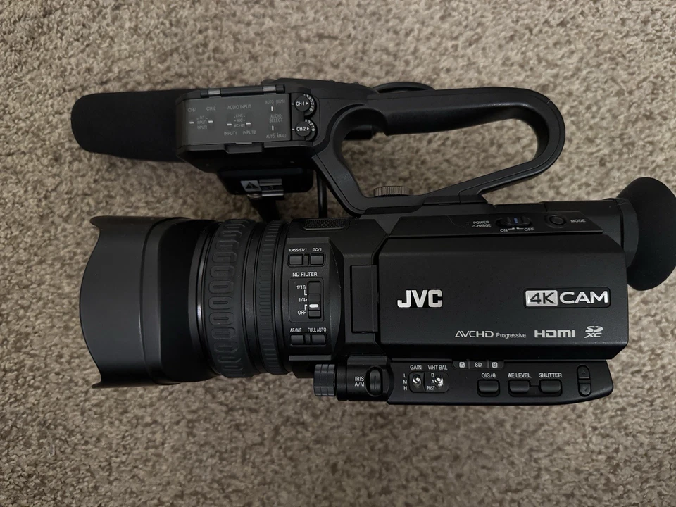 JVC GY-HM170U 4K Camcorder with Bag, Microphone, Charger, and Battery - Image 3 of 4