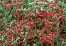 Made In USA 3-Ply Crinkle Cut Shredded Paper 2 lbs (Red & Green Christmas Mix)