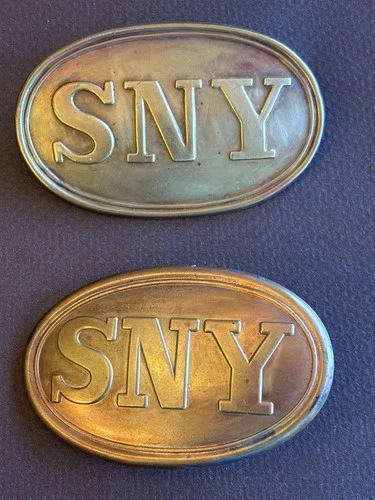 Repro Civil War State Of NY SNY Belt Plate And Cartridge Box Belt Never Used