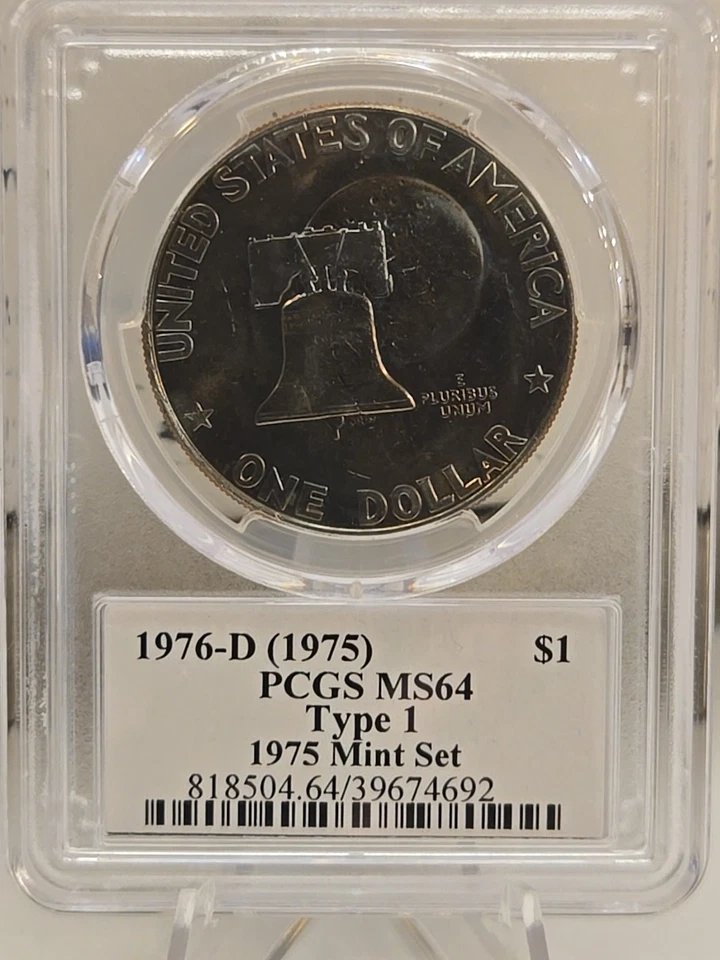 The Lost Year 1976D (1975) Conjunto Perfeito Eisenhower PCGS MS64 - Imagem 2 de 3