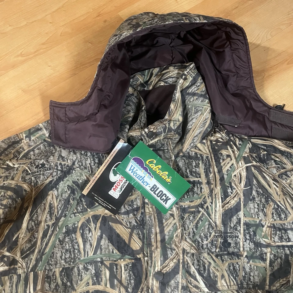 Vintage Cabelas camo 3in1 jacket Mossy Oak Weather Block 3x 941541 New Old Stock - Image 3 of 4