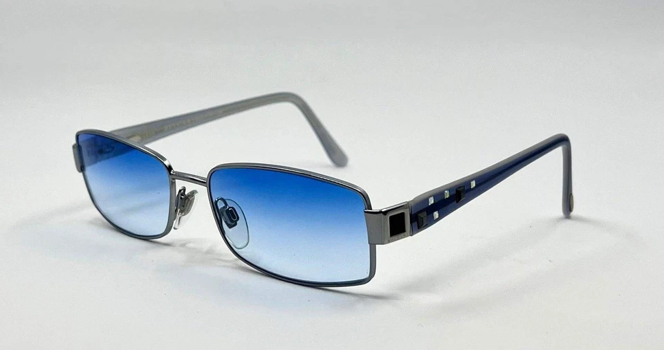 Gafas de sol BVLGARI 276-B 213 vintage Y2K con nuevas lentes azules degradadas tintes personalizados Foto 4 de 4