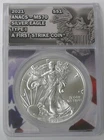 2021 MS-70 FIRST STRIKE TYPE 1 ANACS SILVER EAGLE - FLAG & EAGLE LABEL