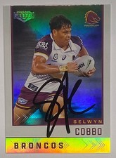 SELWYN COBBO BRISBANE BRONCOS 2025 ELITE SILVER SPECIALS NRL SIGNED CARD