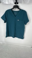 Figs Catarina One-Pocket Scrub V-neck Large Regular - teal Green NEW