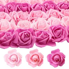 200 PCS Pink Series 1.77 Inch Artificial Fake Foam Mini Rose Flower Head Bulk