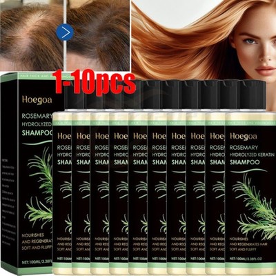 8/10x Bio-Rosmarin-Haarwuchs-Shampoo für Frauen und Männer  natürliche Verdichtu