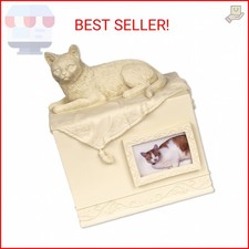 Comfy Hour 7.75" Porcelain Angel Star Pet Urn for Cat, Brown, Pet In Loving Memo
