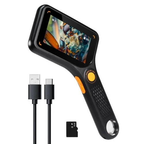 500X Digital Microscope with 3.0" IPS Screen, 64GB TF Card, 8 LED Lights